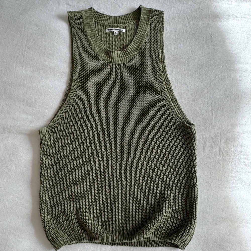 Reformation High Neck Knit Sweater Tank (Size S)